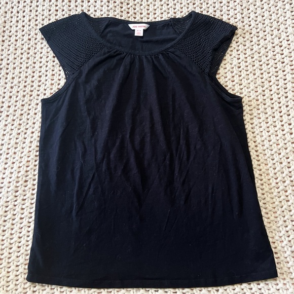 Joe Fresh Crotchet Black T-shirt M - Picture 2 of 9